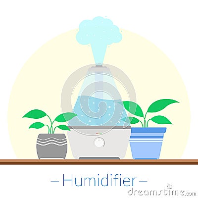 The concept of healing, purity and maintaining air humidity Cartoon Illustration